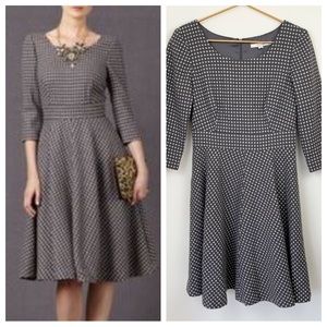 Boden Kate Dress Gray Polka Dot Wool Dress
